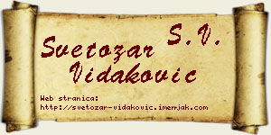 Svetozar Vidaković vizit kartica